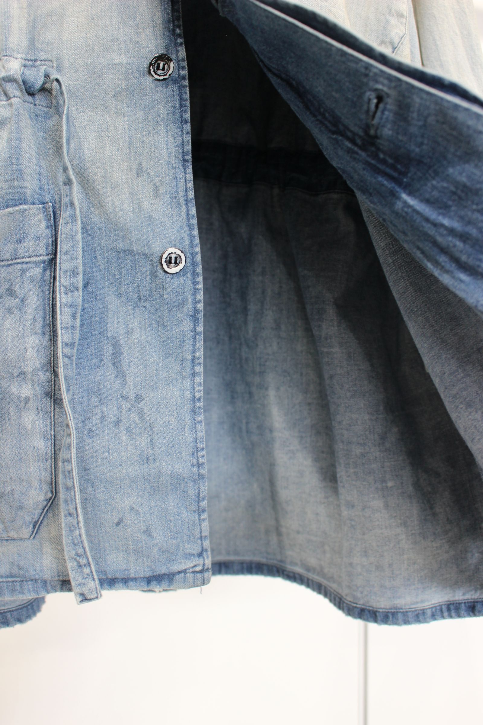 ANCELLM - AGING DENIM SHIRT JACKET | BLACK | ジャケット