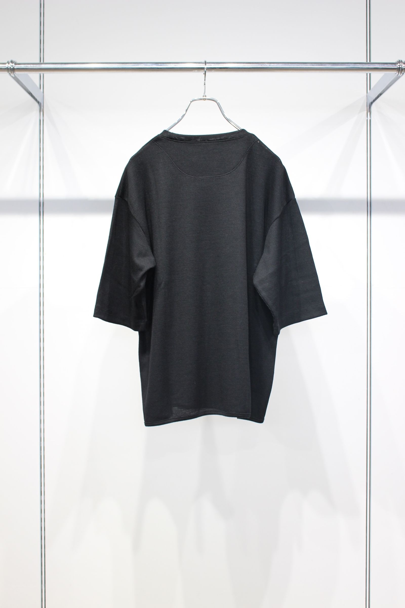 [ラスト1点] PRIME WOOL WAFFLE TEE | BLACK | ウールワッフル