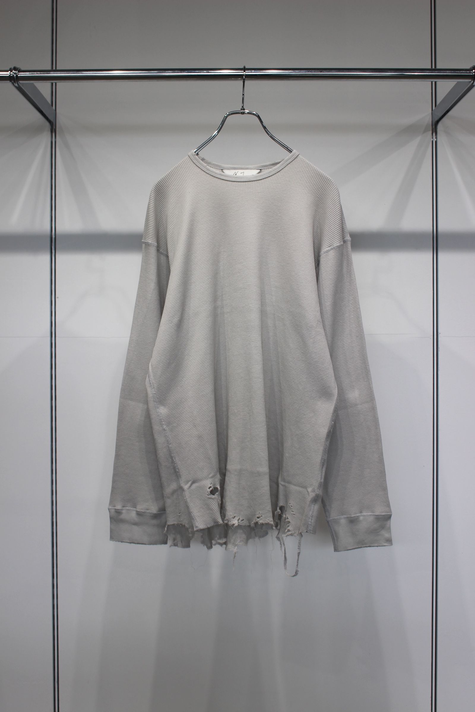 DAMAGE WAFFLE CREW LS | GREIGE | カットソー