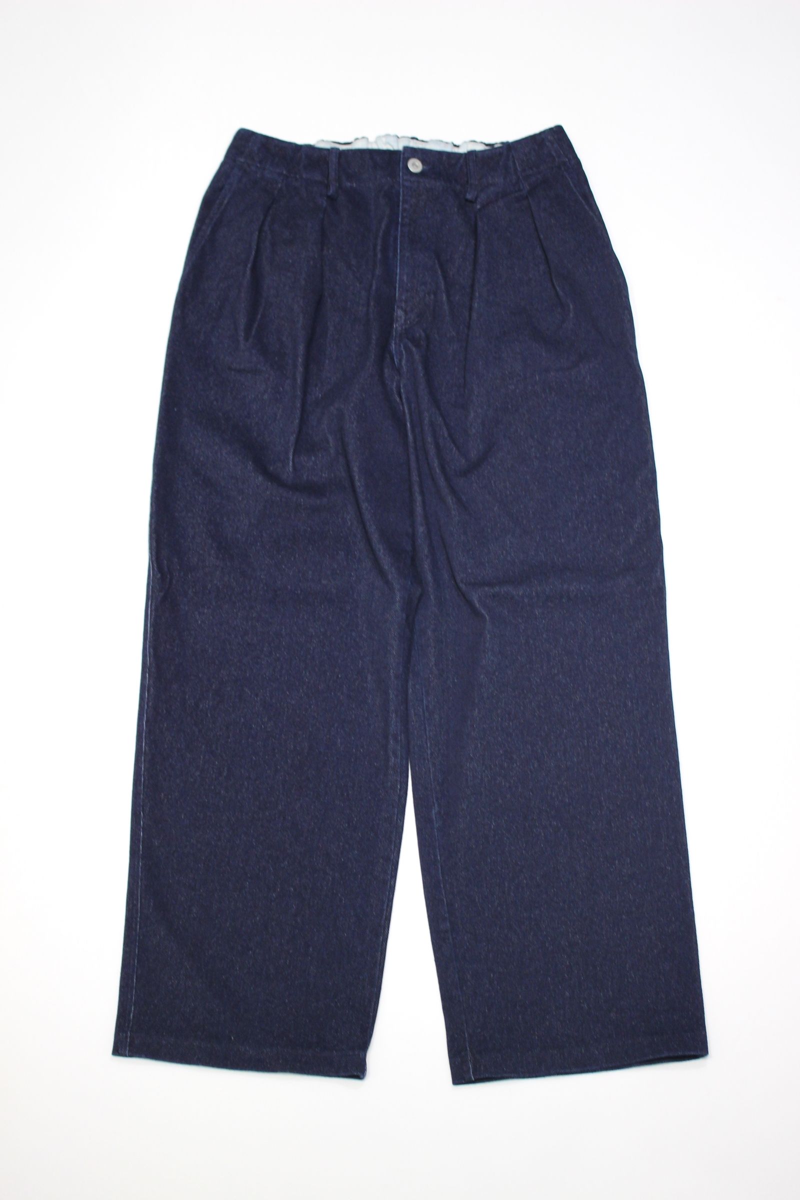 CURLY&Co. - INDIGO 2TUCK WIDE EZ SLACKS “ONE WASHED”/ニット
