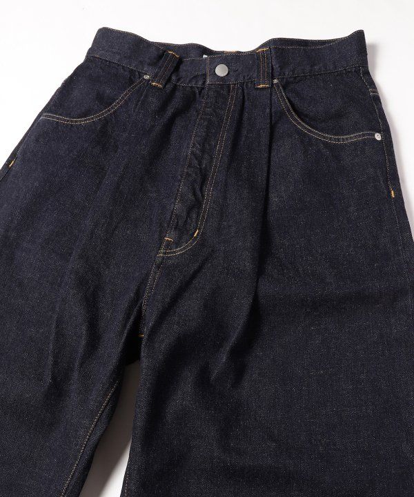WIDE ONE TUCK STRAIGHT DENIM/INDIGO