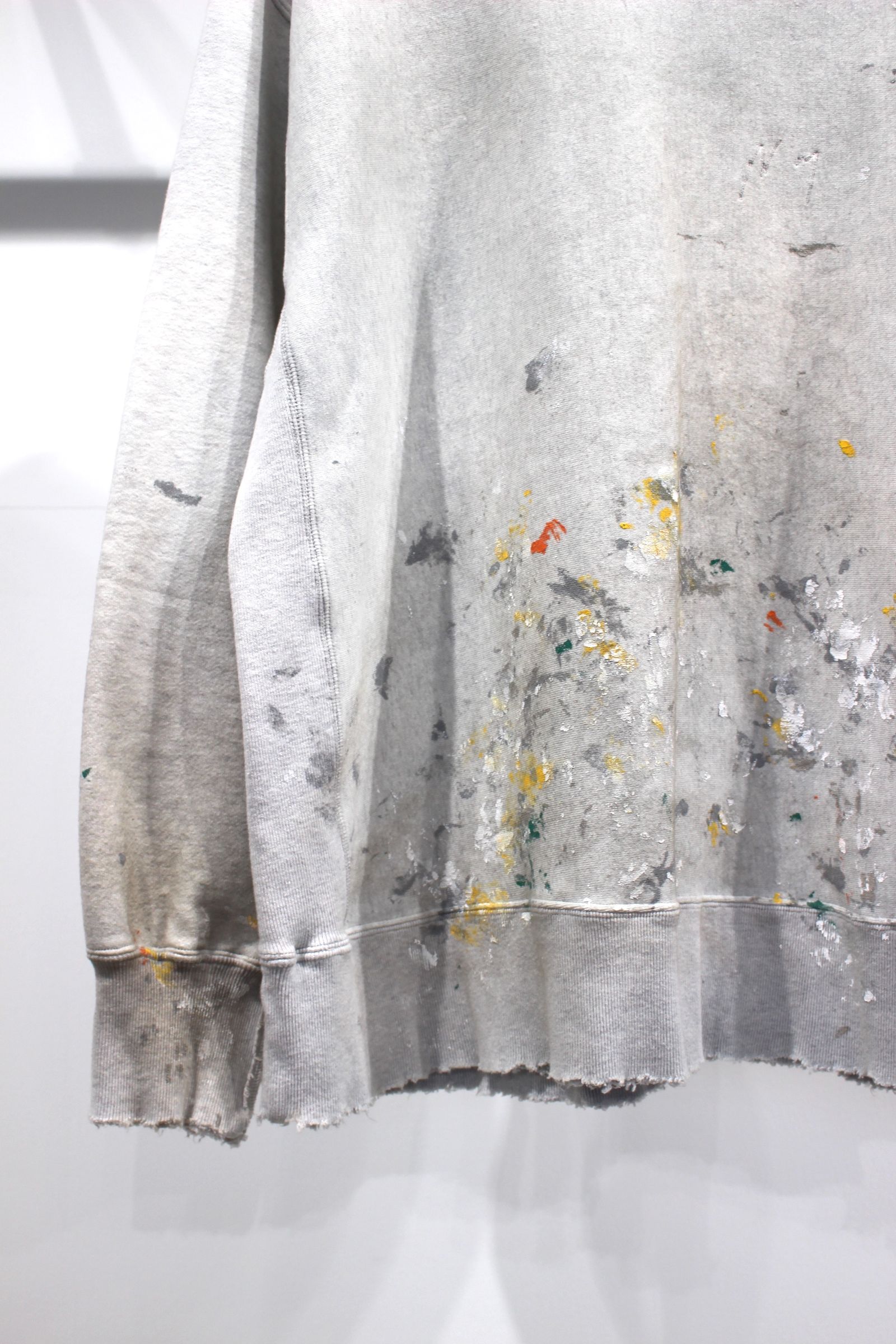 HAND PAINTING SWEAT SHIRT/ASH GRAY