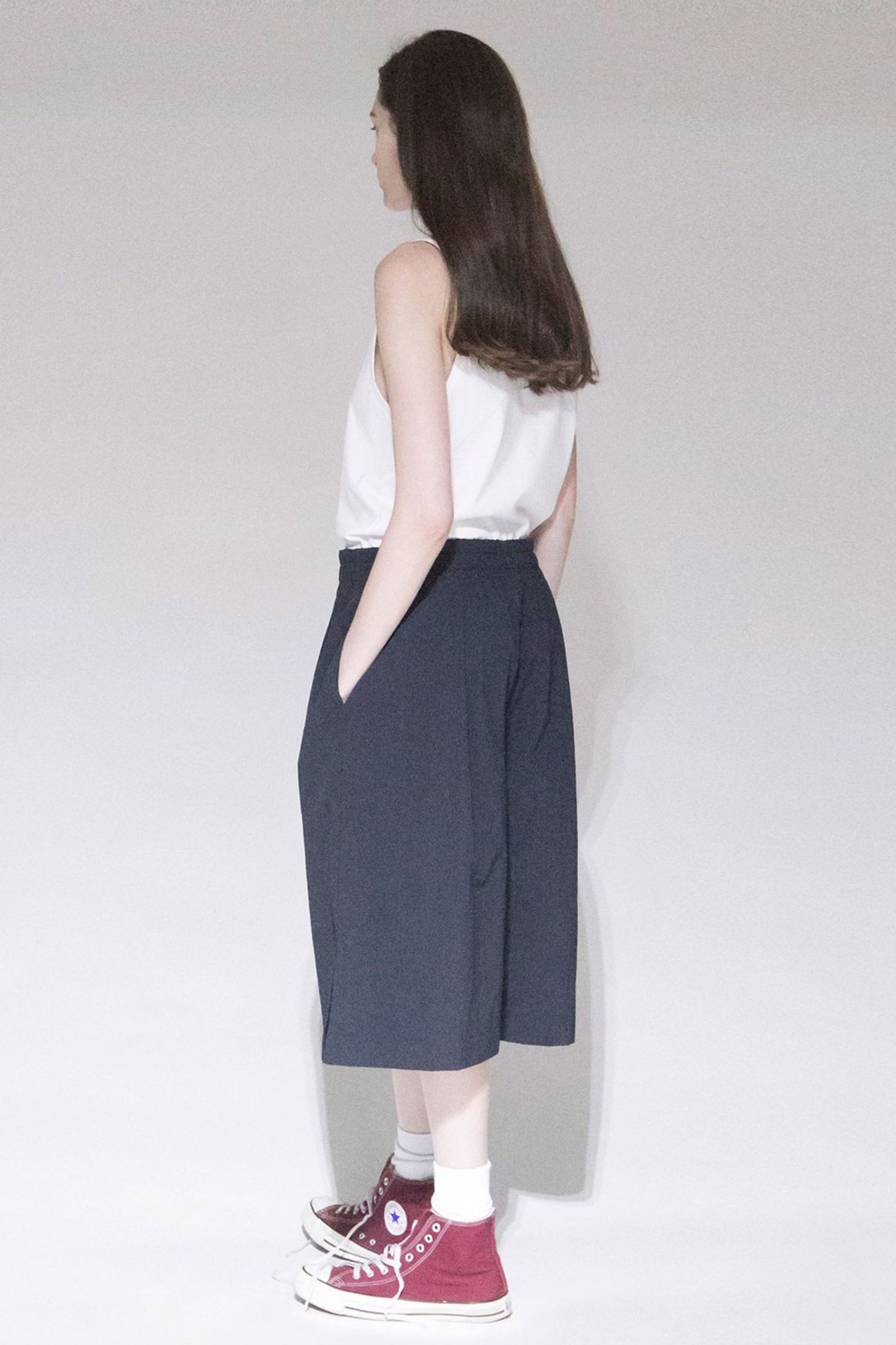 Nylon Ripstop Taffeta Wide Short Pants/NAVY