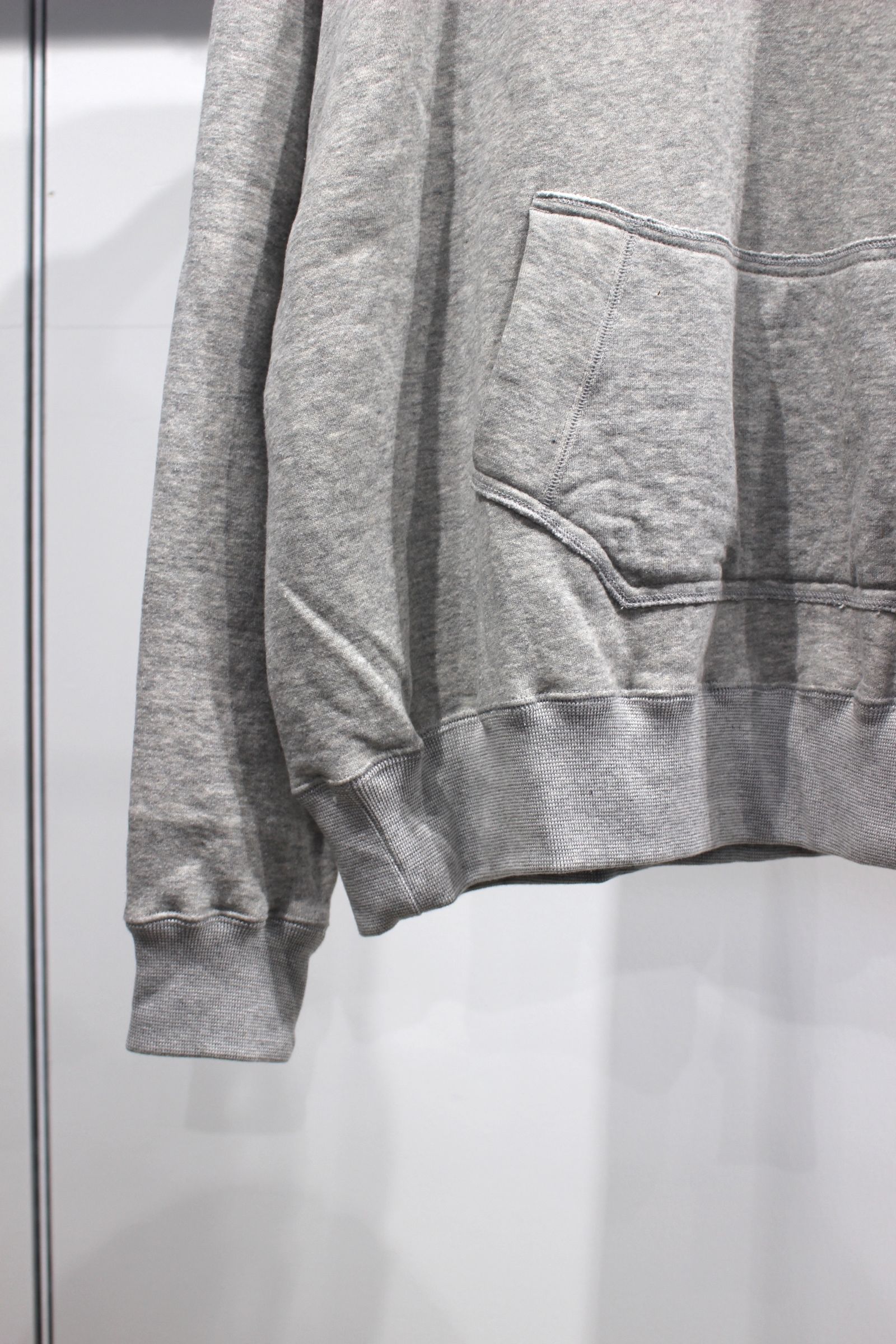 HYPER BIG LOOP WHEEL SIDE SEAMLESS AFTER HOODED SWEAT PARKA/A.GRAY