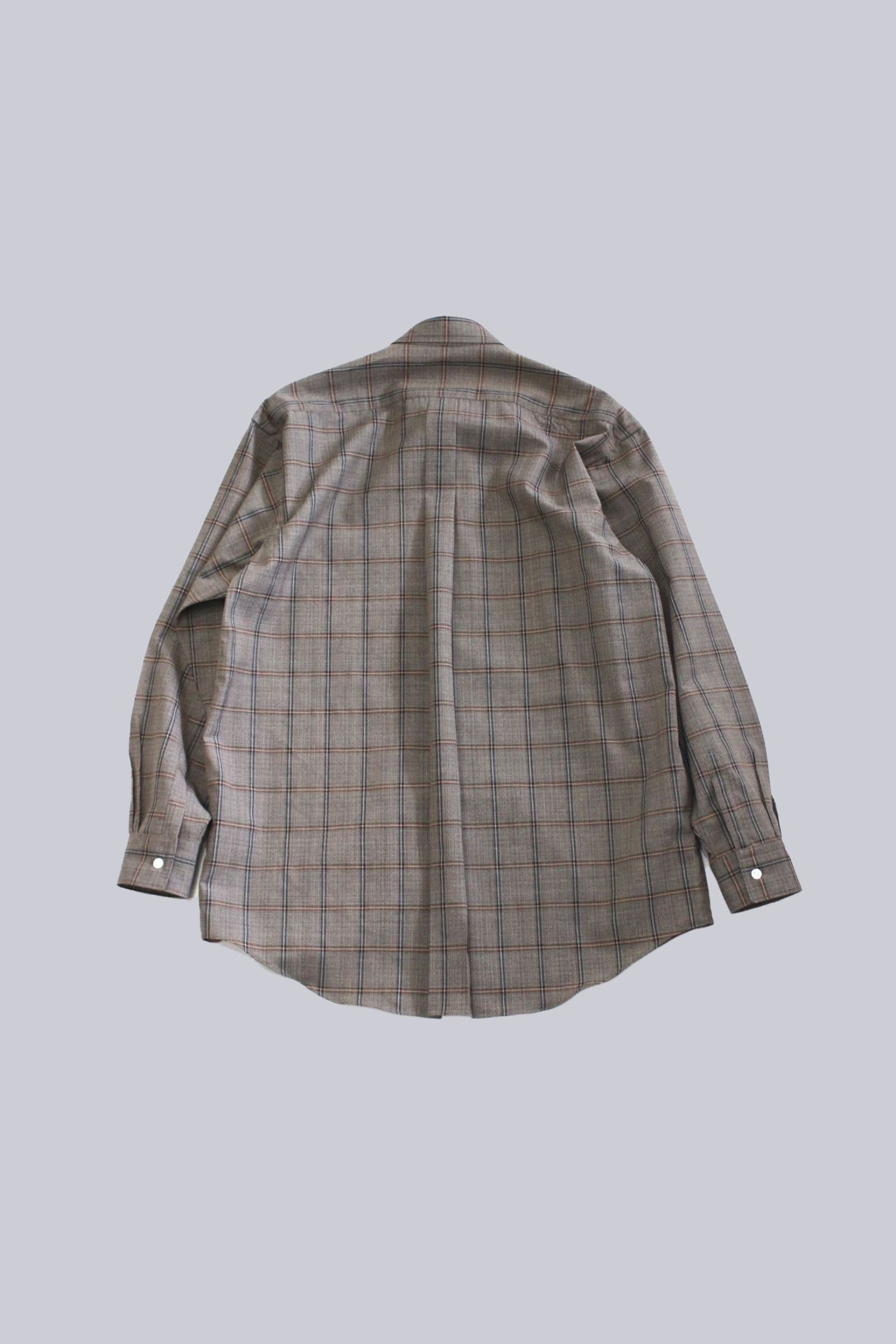 PRINCE OF WALES WOOL CHECK L/S REGULAR SHIRTS | BITTER COFFEE CHECK | チェックシャツ