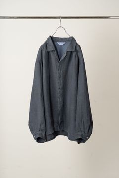 AGING LINEN CROSS-LINE SHIRT | NAVY | シャツ