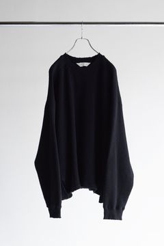 DAMAGE HEAVY WAFFLE OVERSIZED LS T-SHIRT/BLACK