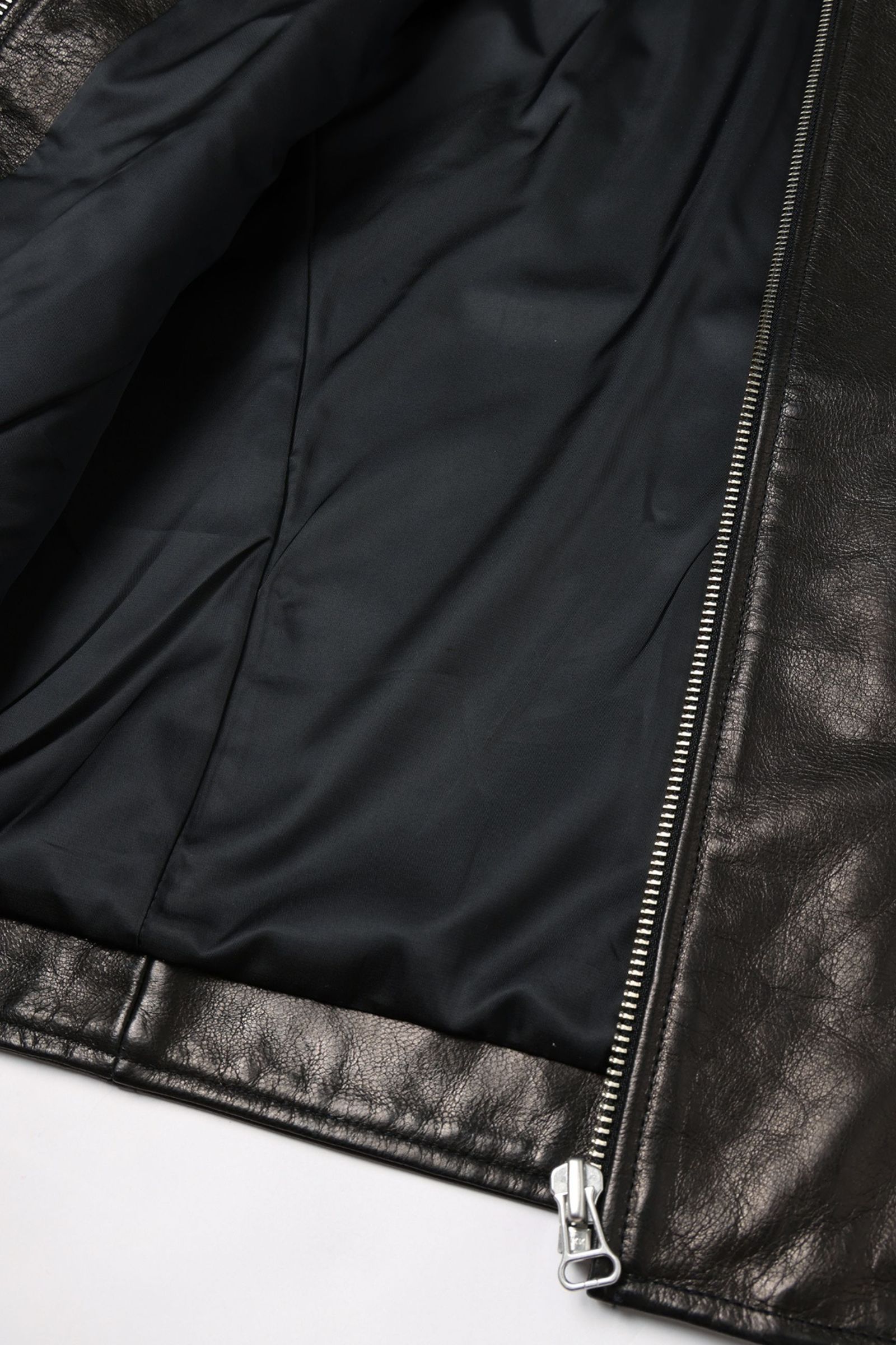 DRAPING LEATHER JACKET | BLACK | レザージャケット