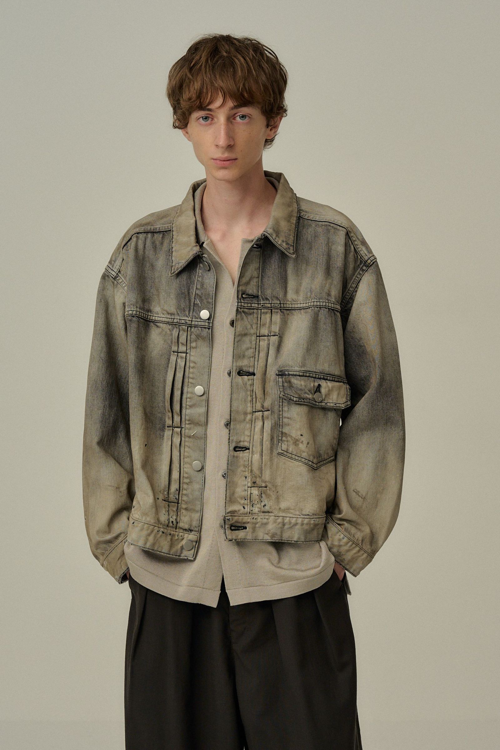 [ラスト1点] AGING DENIM JACKET | BLACK | デニムジャケット