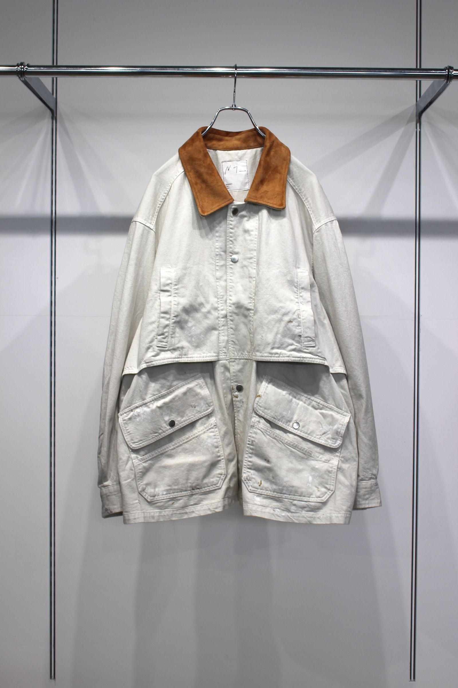 AGING DENIM HALF JACKET | G.WHITE | デニムハーフジャケット