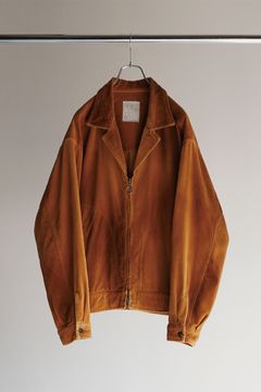 C/VELVET ZIPUP JACKET/BROWN