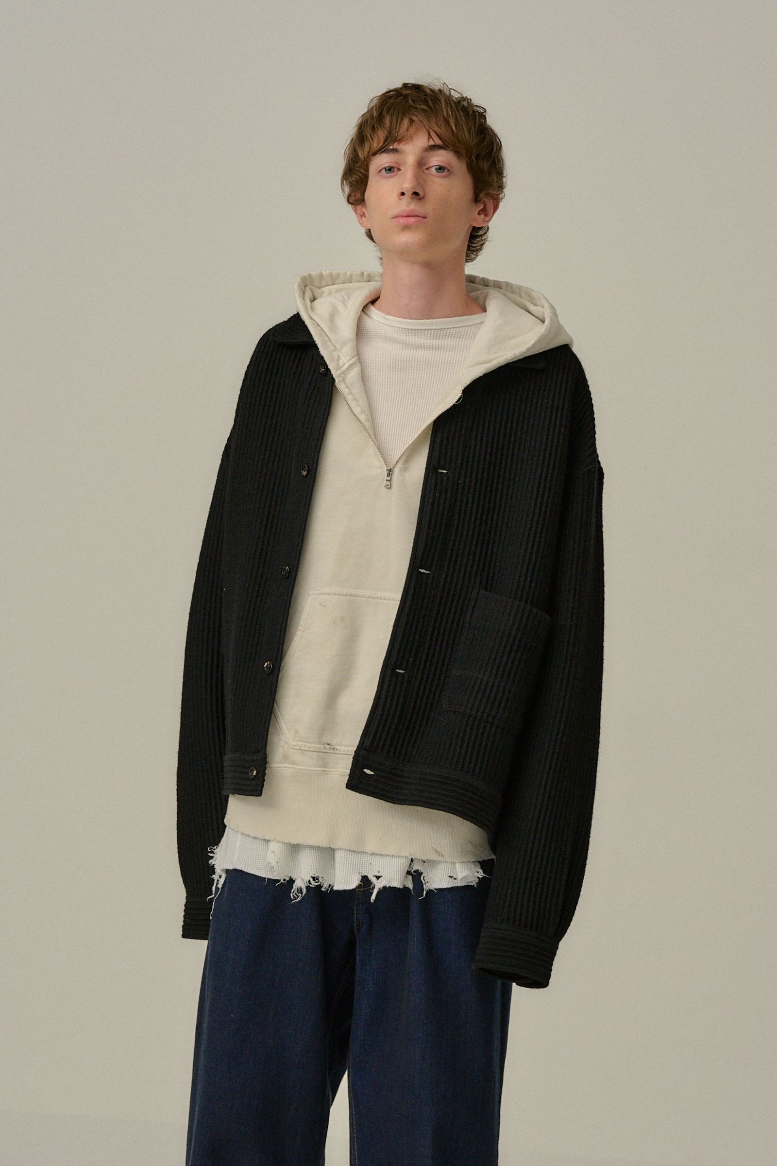 WOOL CORDUROY WORK SHIRT JACKET | BLACK | シャツジャケット