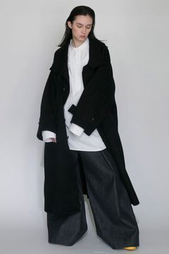 S100 WOOL BEAVER Stand Collar Long Coat/ロングコート