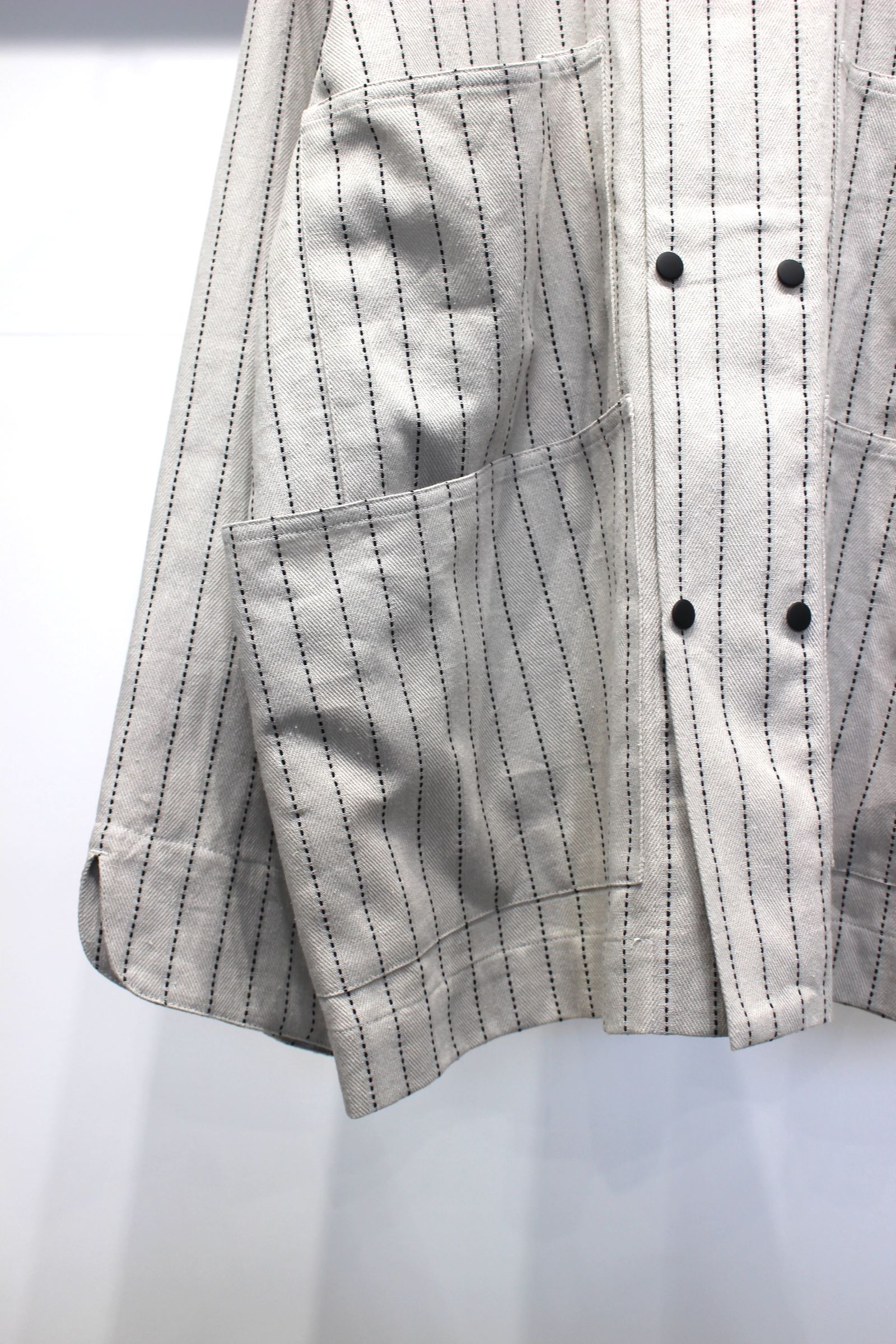 DOBBYSTRIPE / HERRINGBONE COVERALL JACKET | LIGHT GRAY | カバーオール