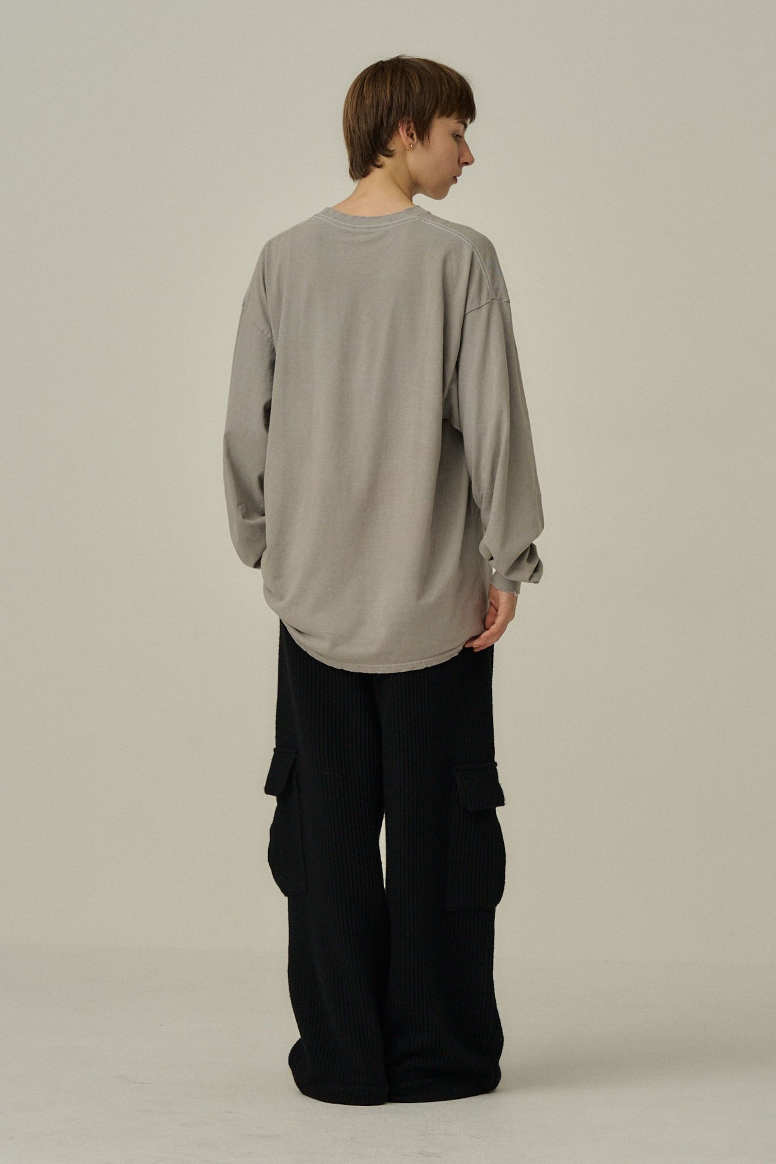 WOOL CORDUROY CARGO SLACKS | BLACK | スラックス