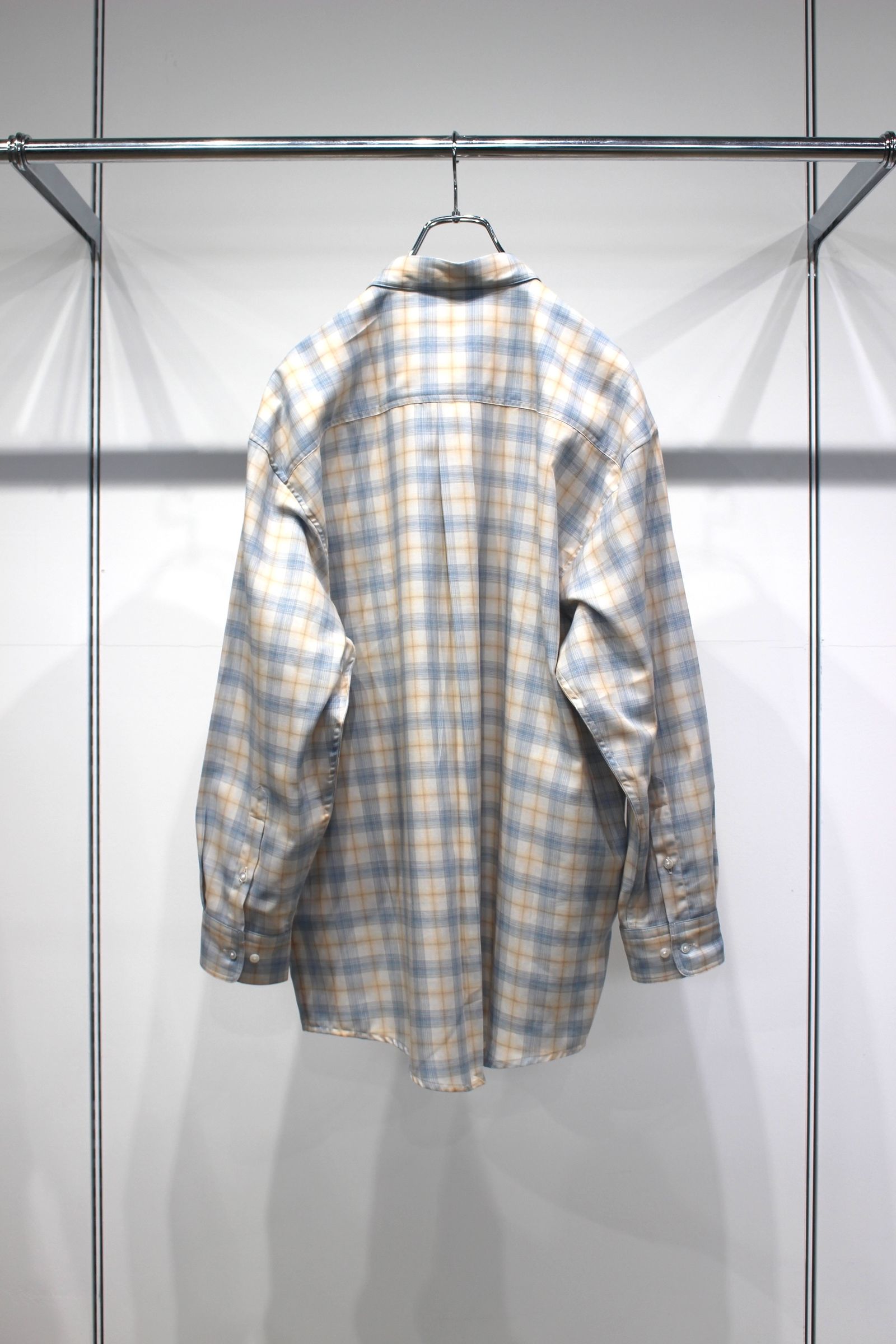 [ラスト1点] SUPIMA WOOL CHECK 90s FIT BUTTON DOWN SHIRT | BLUE CHECK | チェックシャツ