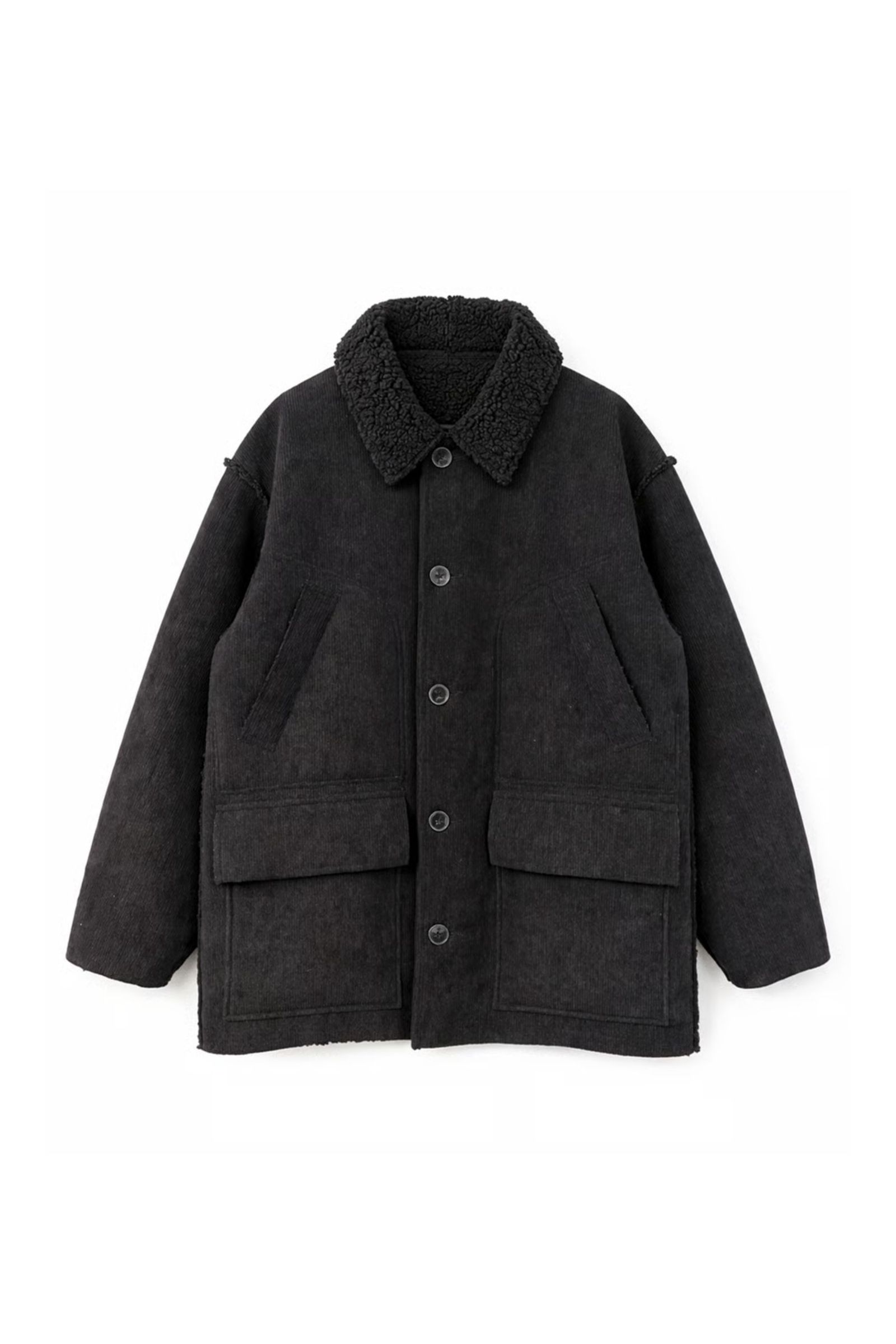 Corduroy Boa Mouton Reversible Jacket Coat | BLACK | リバーシブルコート