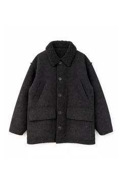 Corduroy Boa Mouton Reversible Jacket Coat | BLACK | リバーシブルコート
