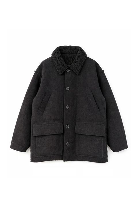 Corduroy Boa Mouton Reversible Jacket Coat | BLACK | リバーシブルコート
