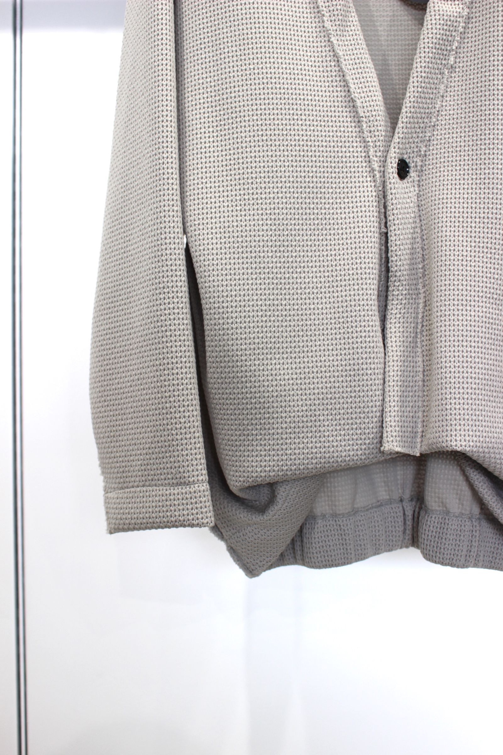 Honey Comb Quarter Gauge Cardigan/GRAY
