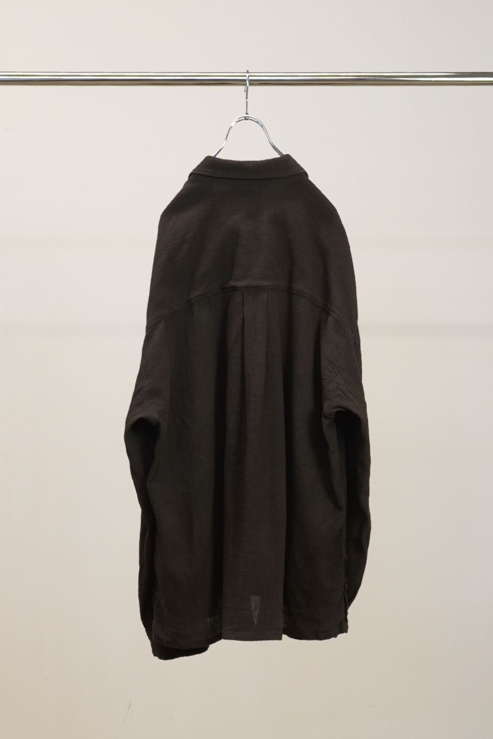 [ラスト1点] CREPE SHIRT JACKET | BLACK | シャツジャケット