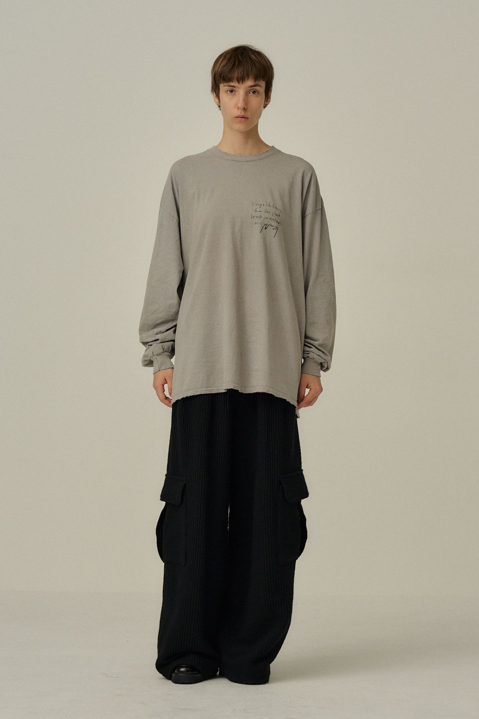 WOOL CORDUROY CARGO SLACKS | BLACK | スラックス