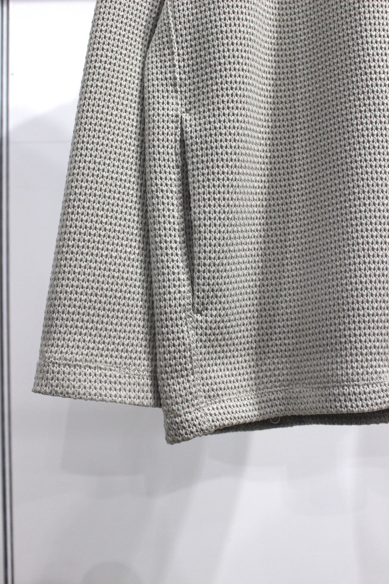 HONEYCOMB KNIT ZIP-UP CARDIGAN | LIME BEIGE | カーディガン