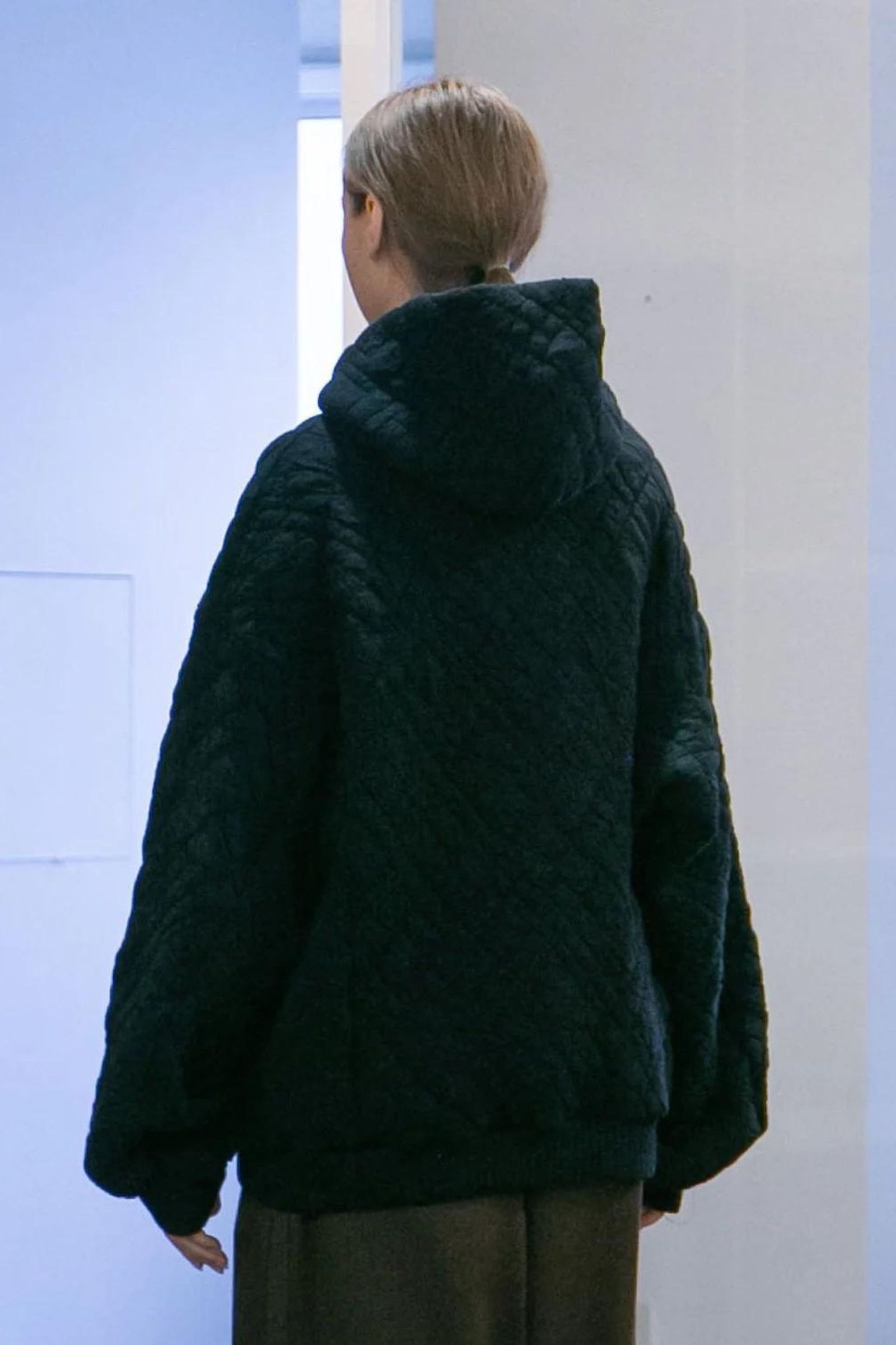 [ラスト1点] QUILTED JACQUARD PULLOVER HOODIE | OLIVE | パーカー