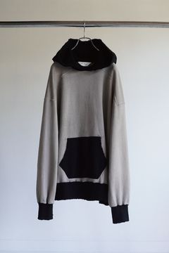 2TONE AGING HOODIE/DUSKY PURPLE-BLACK