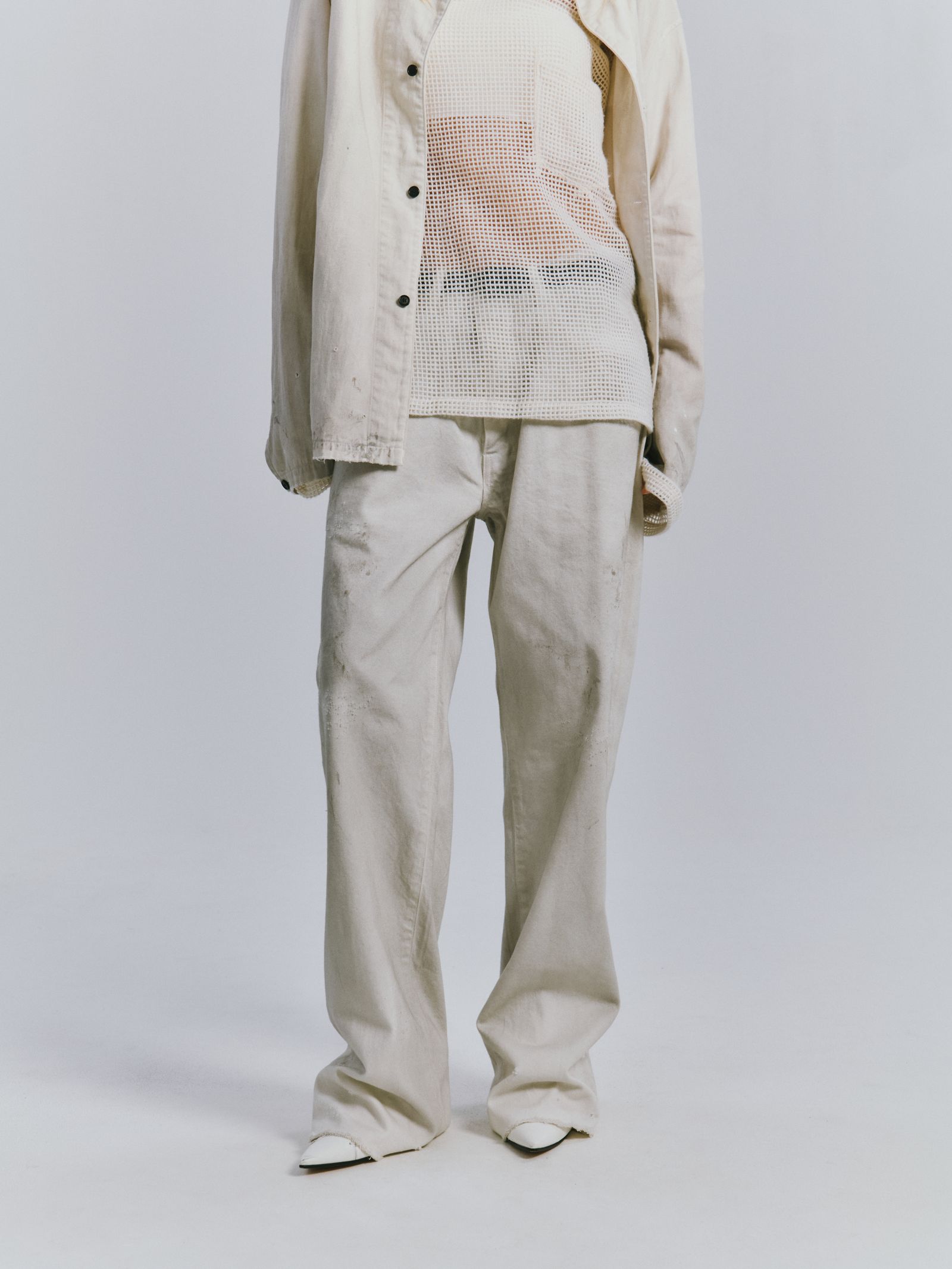 CUT-OFF LENGTH DENIM PANTS | WHITE | デニムパンツ