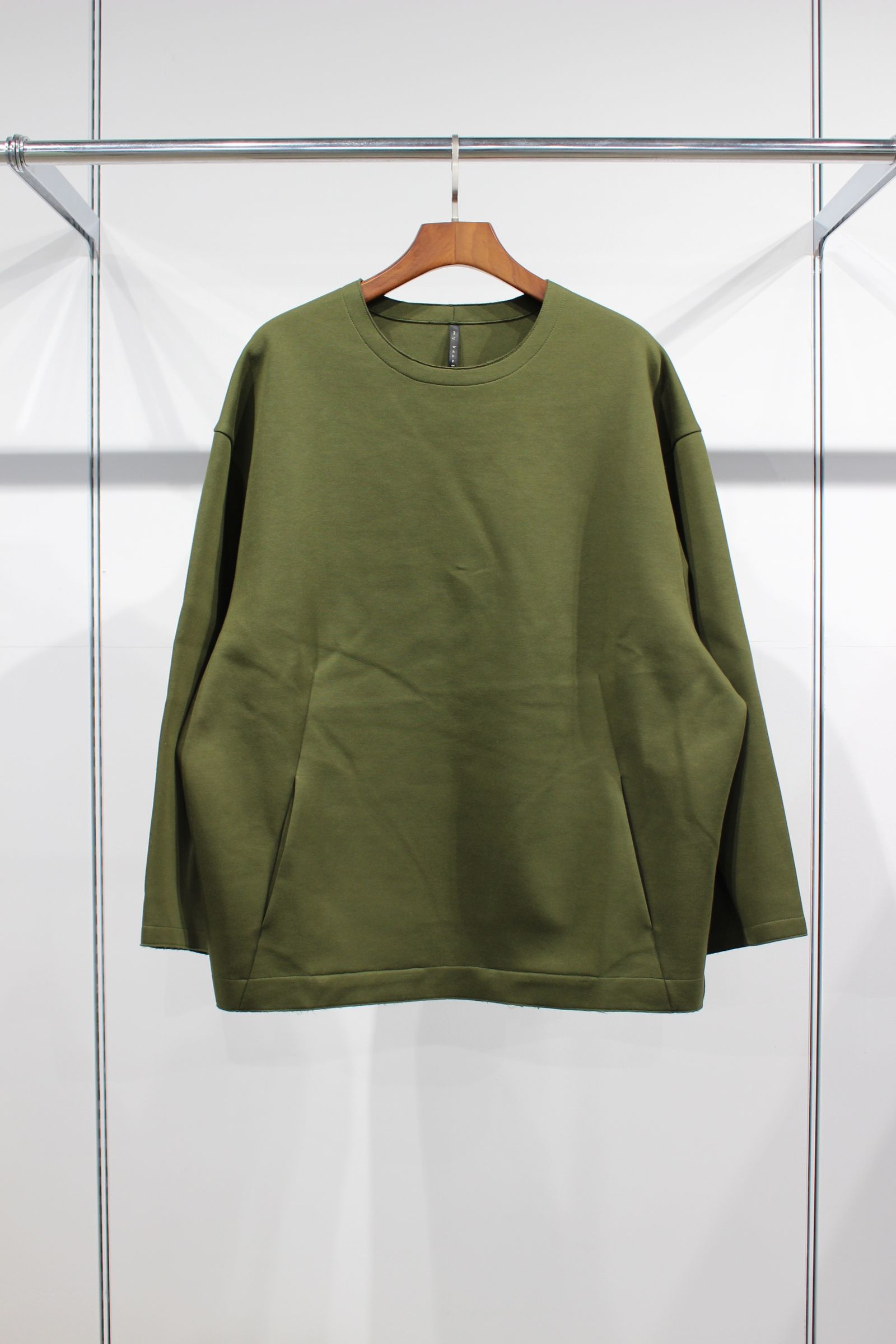 my beautiful landlet - DOUBLE KNIT CREW NECK PULLOVER/OLIVE