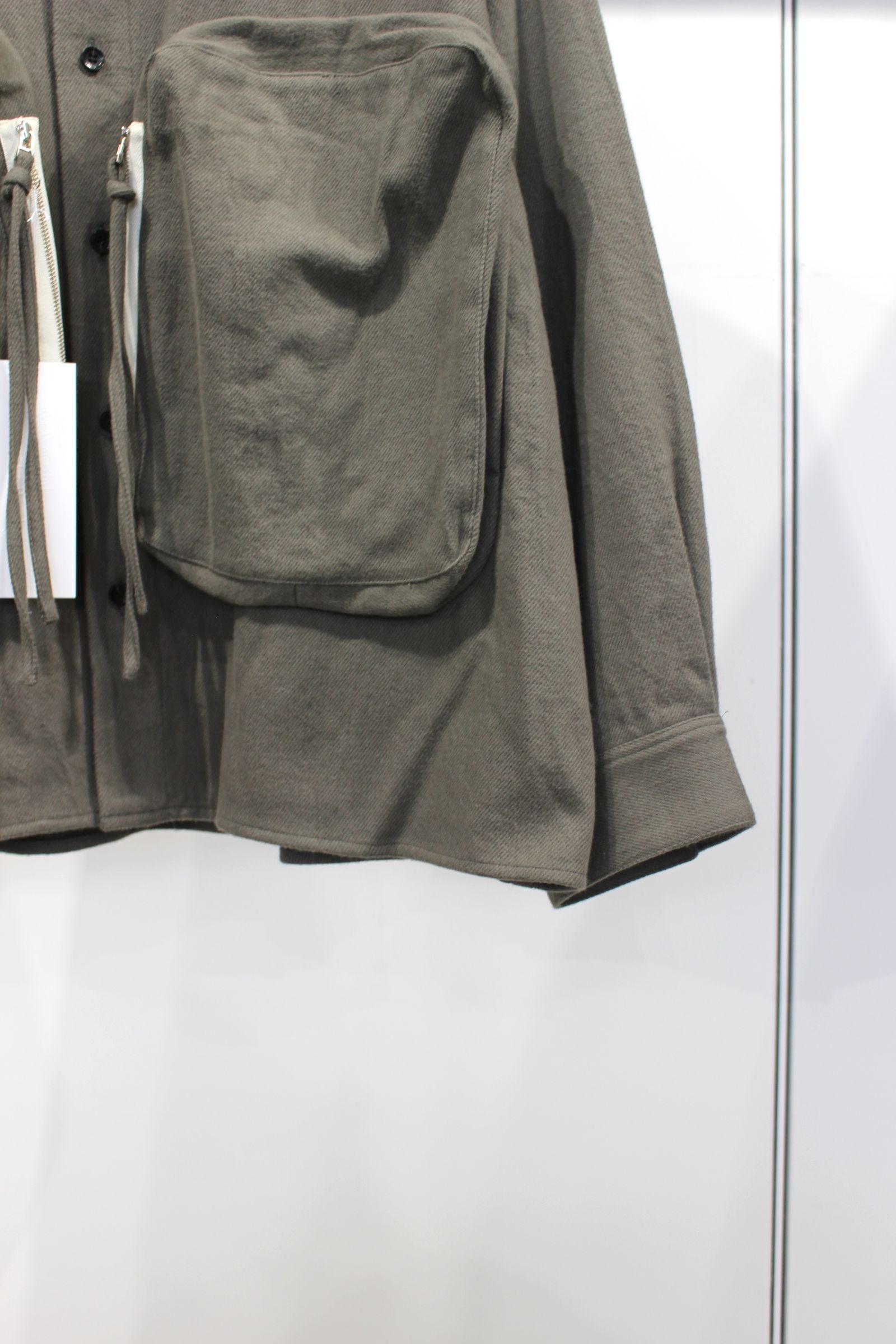 ORGANIC COTTON FLANNEL RAGLAN OVERSIZE SHIRT | OLIVE | シャツアウター