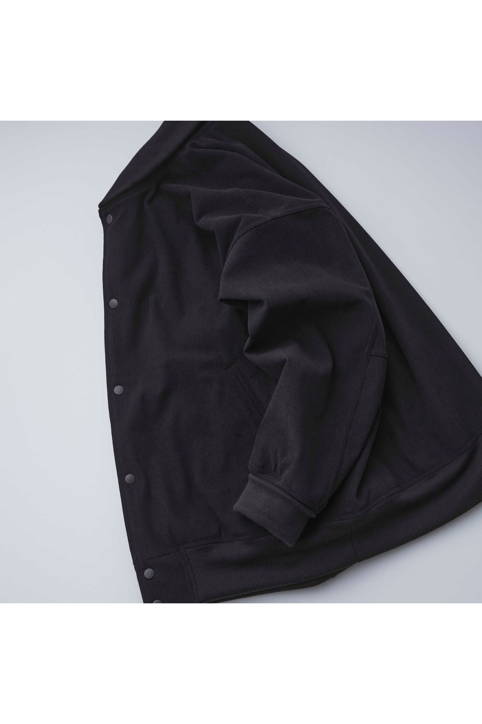 TRICOT CORDUROY VARSITY JACKET/BLACK