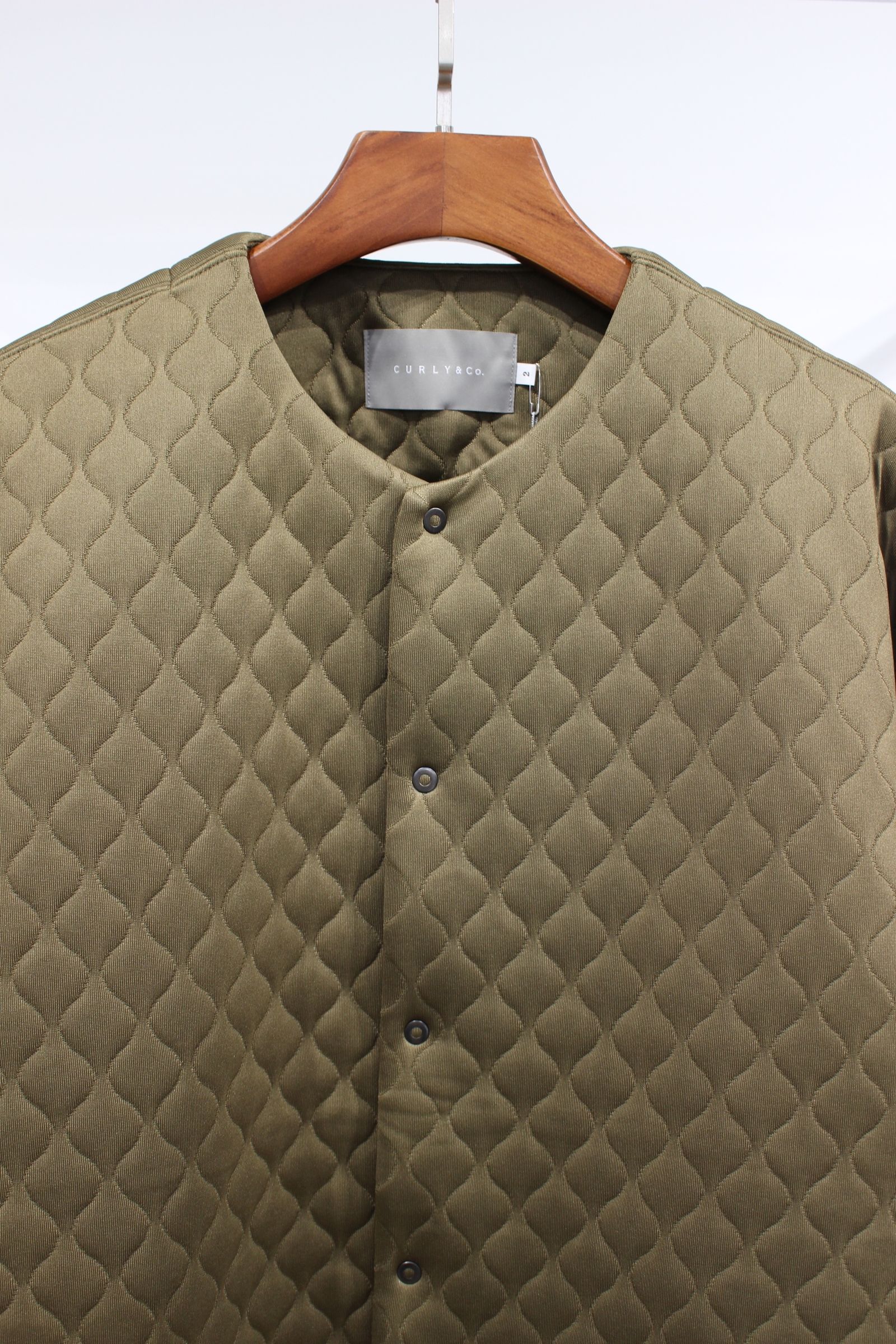 SNAP BUTTON CARDIGAN -quilting-/OLIVE