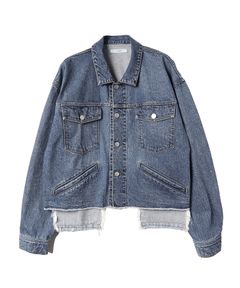 CUT OFF DENIM JACKET/INDIGO