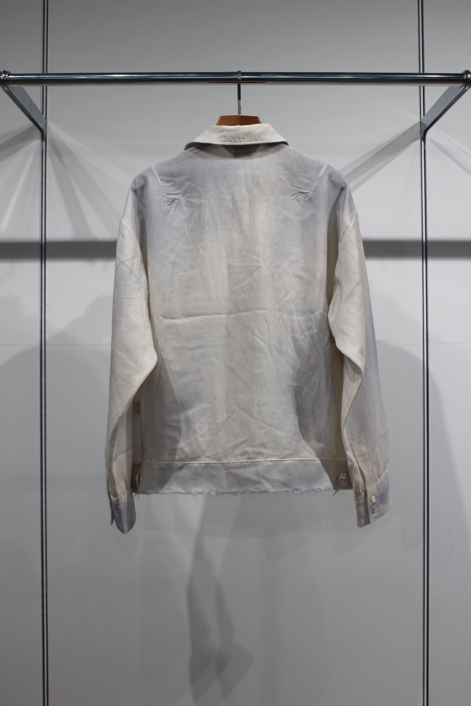 MELANGE SHORT CRASH SHIRT JACKET/WHITE