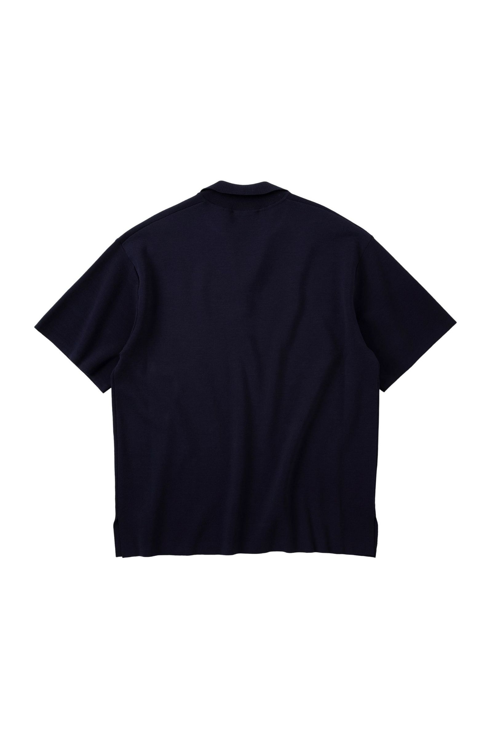 MILAN RIB OPEN COLLAR - 16G Compact Yarn -/オープンカラーニット