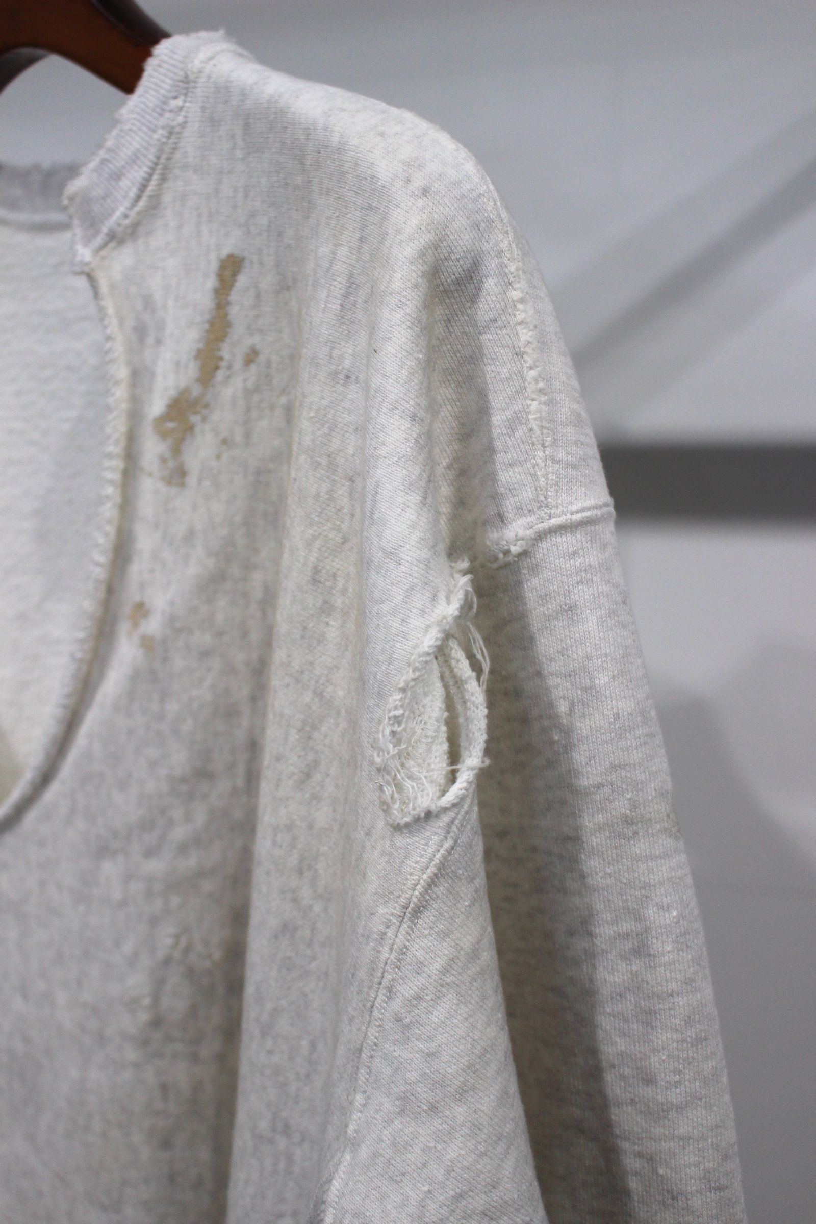 ANCELLM - CRASH CREWNECK SWEAT SHIRT/H.IVORY | NapsNote ANCELLM - CRASH CREWNECK SWEAT SHIRT/H.IVORY | NapsNote