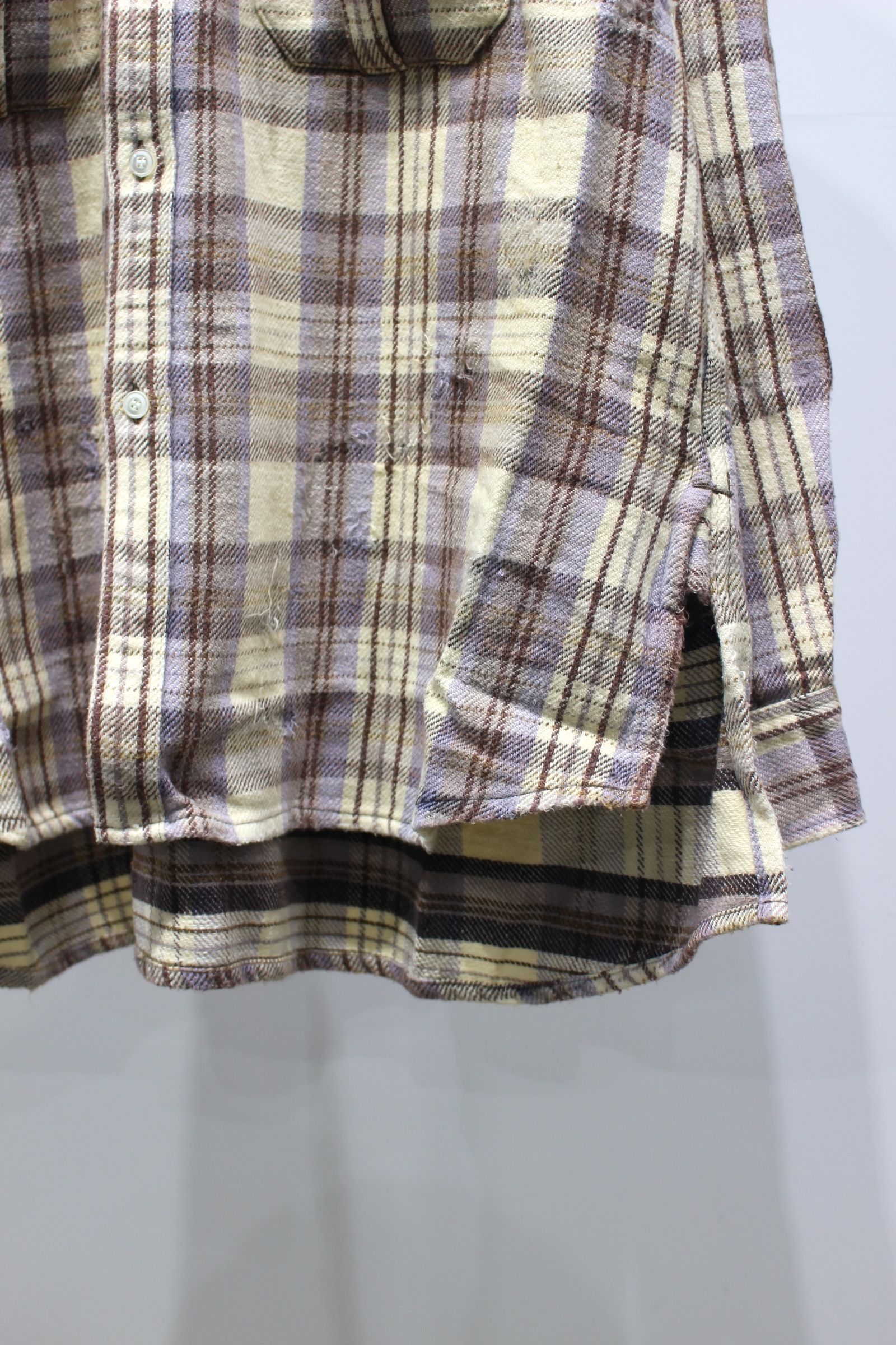 NEL CHECK OVER WORK SHIRT | IVORY | ネルシャツ