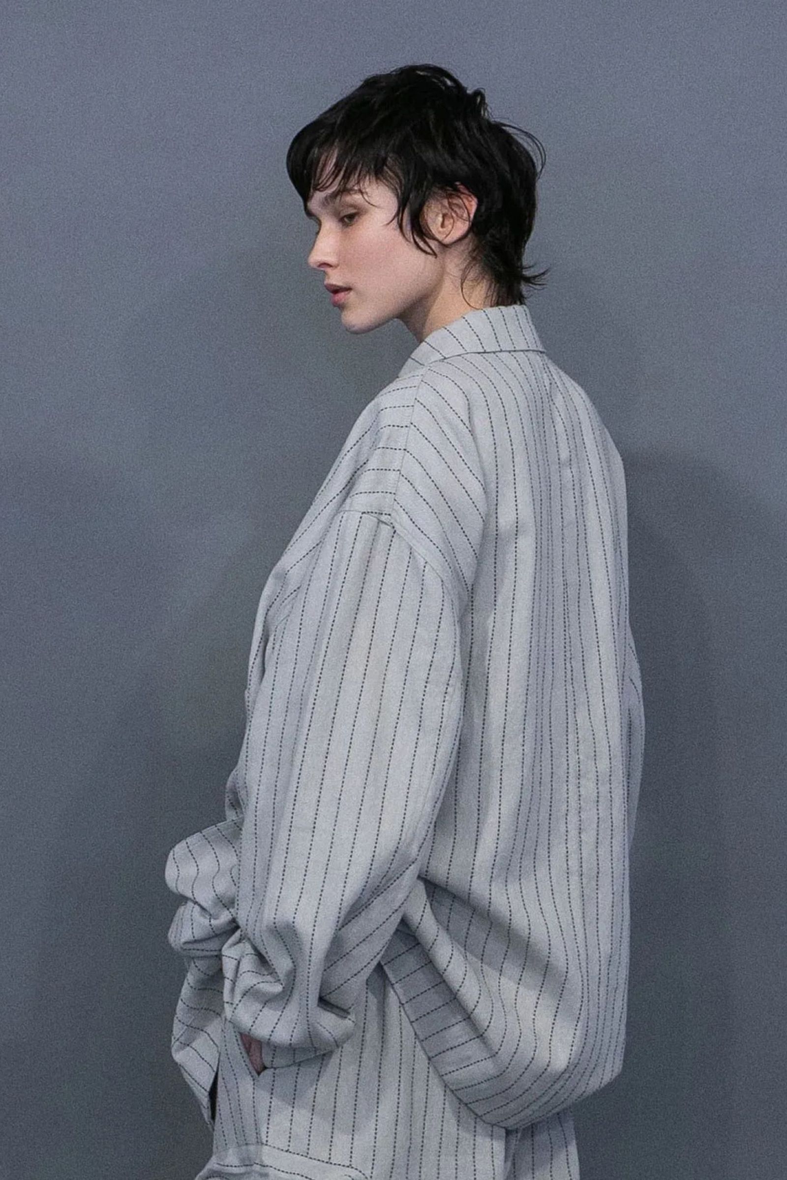 DOBBYSTRIPE / HERRINGBONE COVERALL JACKET | LIGHT GRAY | カバーオール