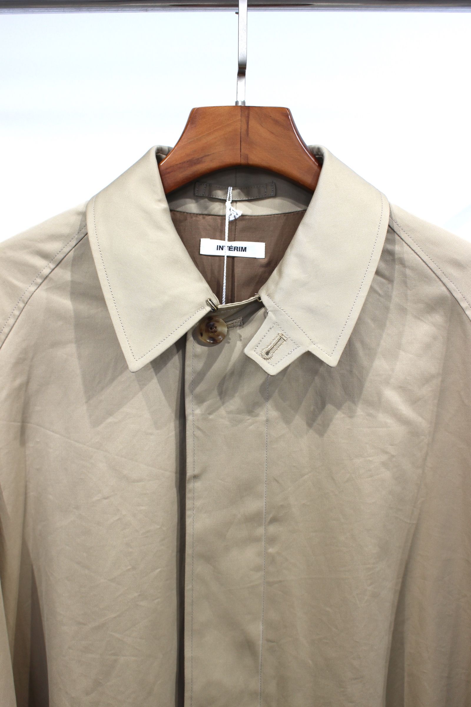 INTERIM - HYPER BIG GIZA GABERDINE SINGLE RAGLAN COAT/BEIGE INTERIM - HYPER BIG GIZA GABERDINE SINGLE RAGLAN COAT/BEIGE