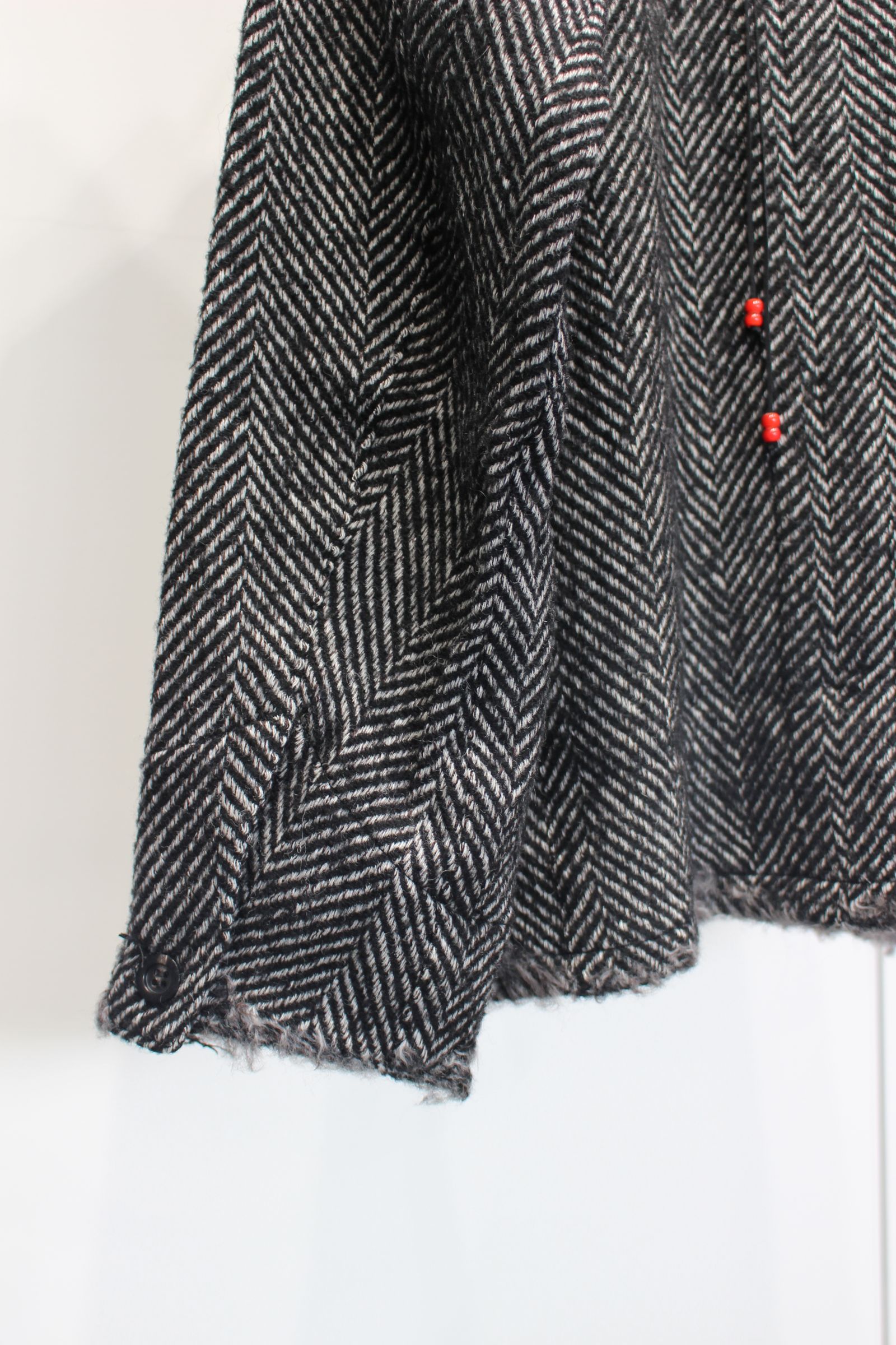 DAMAGE WOOL HERRINGBONE COVER ALL | WHITE×BLACK | カバーオール