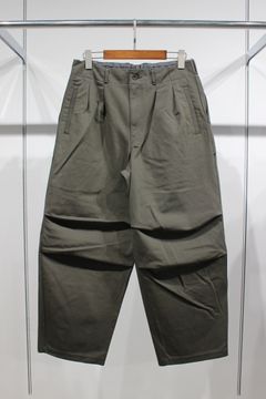 HARD TWILL WIDE PANTS/OLIVE