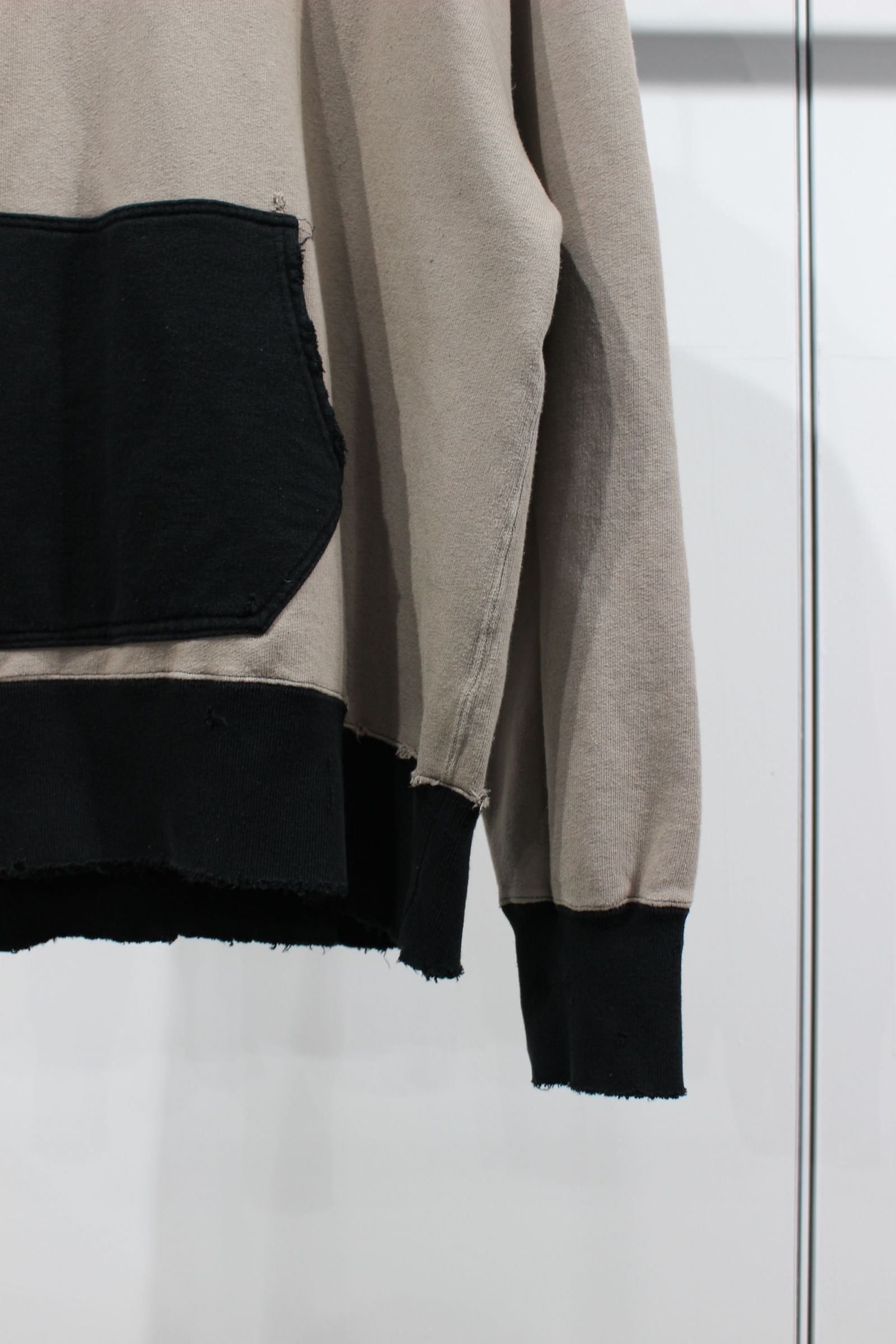 2TONE AGING HOODIE/DUSKY PURPLE-BLACK