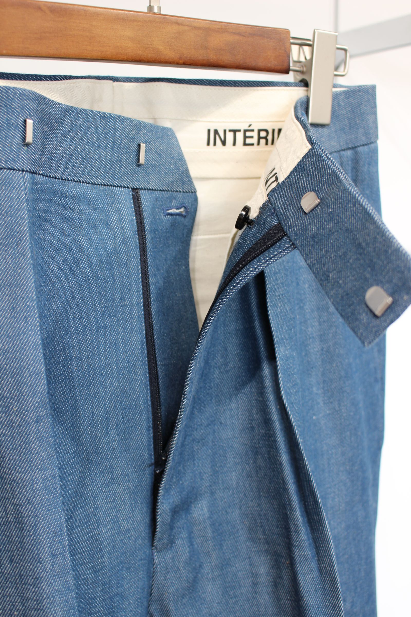 INTERIM - SHUTTLE DENIM 1-TUCK BAGGY SLACKS/10oz BLUE | NapsNote