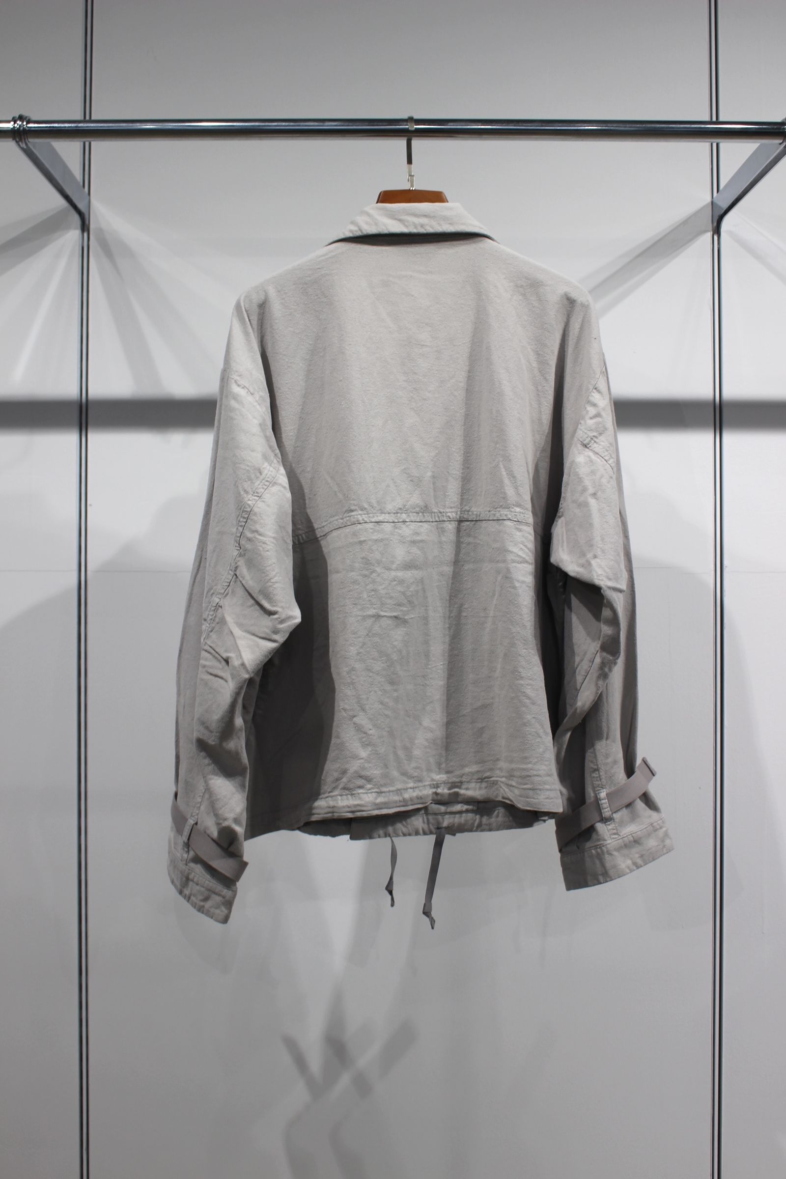 SILK SUEDE WRAP BLOUSON/BLUEGRAY
