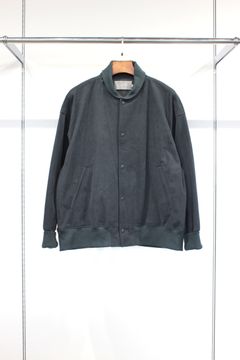 TRICOT CORDUROY VARSITY JACKET/CADET BLUE