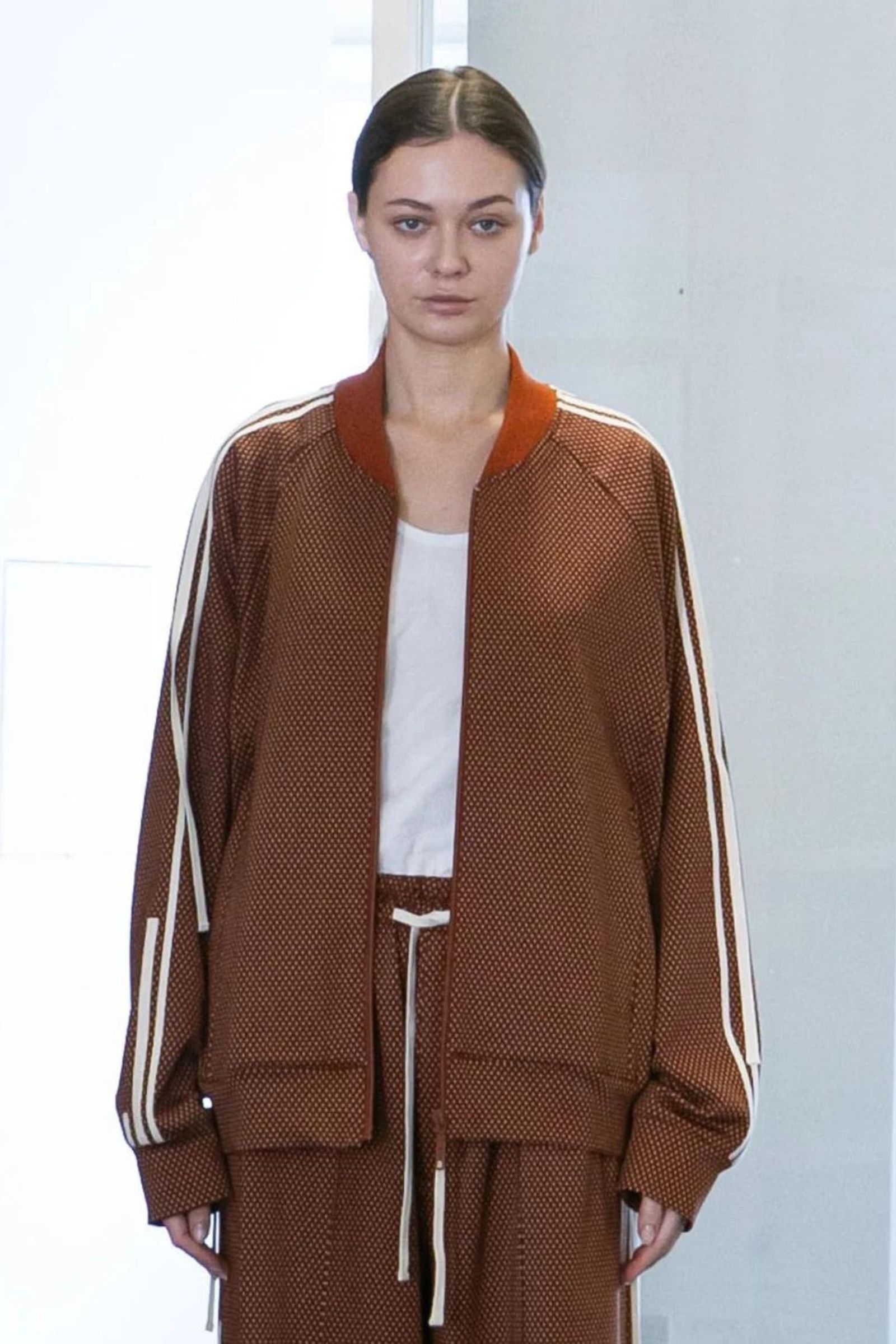 my beautiful landlet - JACQUARD CHECK JERSEY TRACK JACKET