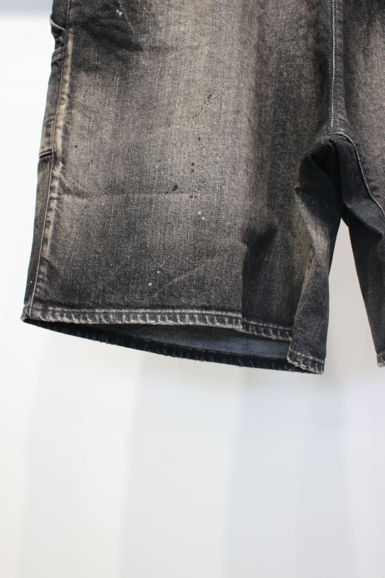 DENIM PAINTER SHORTS | BLACK | デニムショーツ