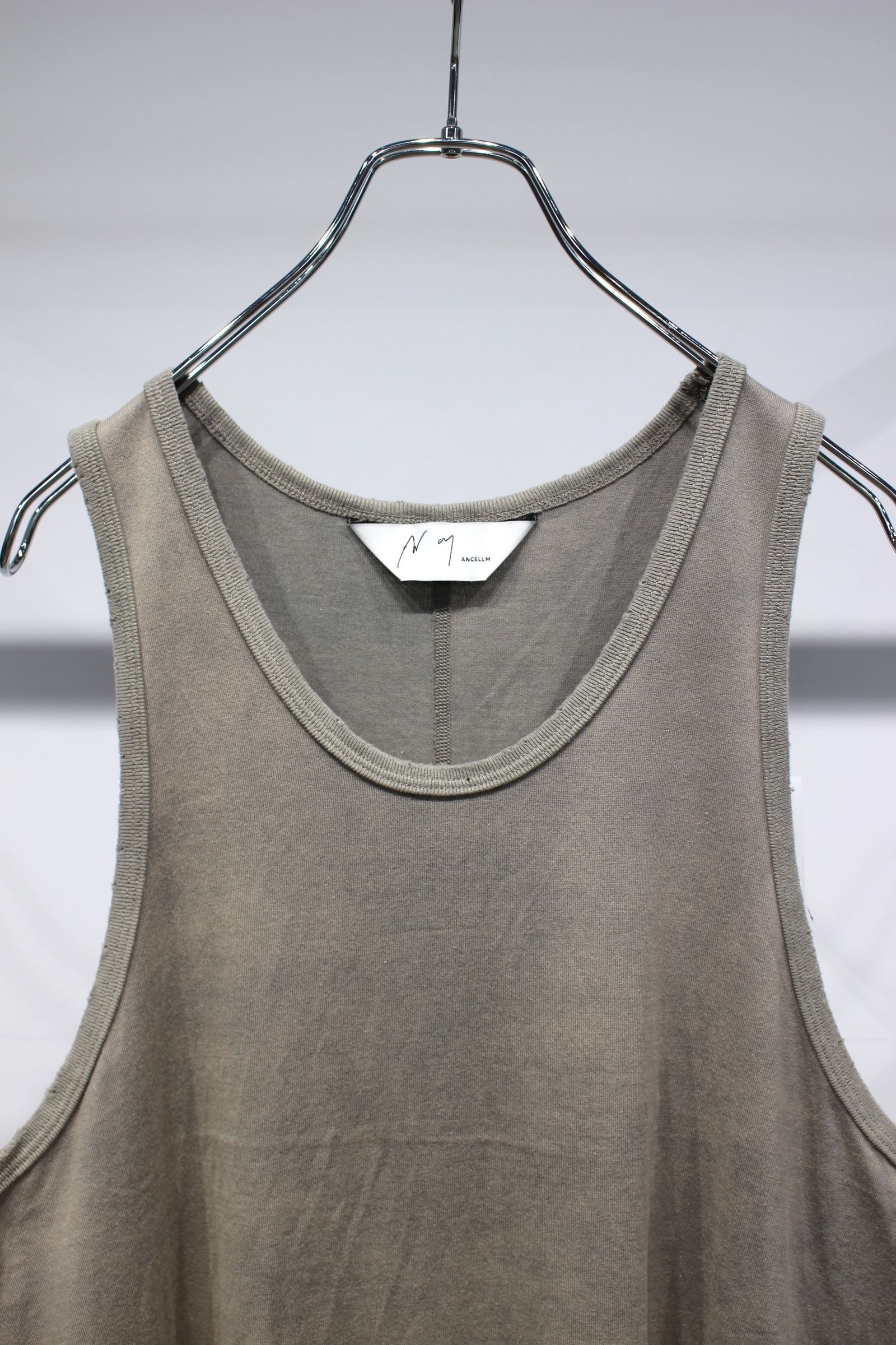 ANCELLM タンクトップ　ノースリーブ ANCELLM - SLEEVELESS AGING T-SHIRT/WHITE | NapsNote
